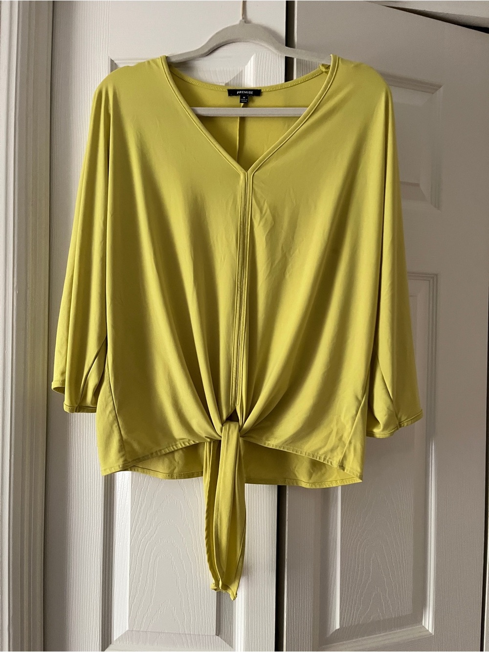 Premise Lime Tie-Front V-Neck Tunic